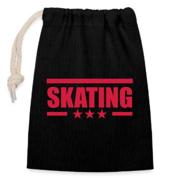 Skating - Closable cotton gift bag (14x20cm) - black - Front