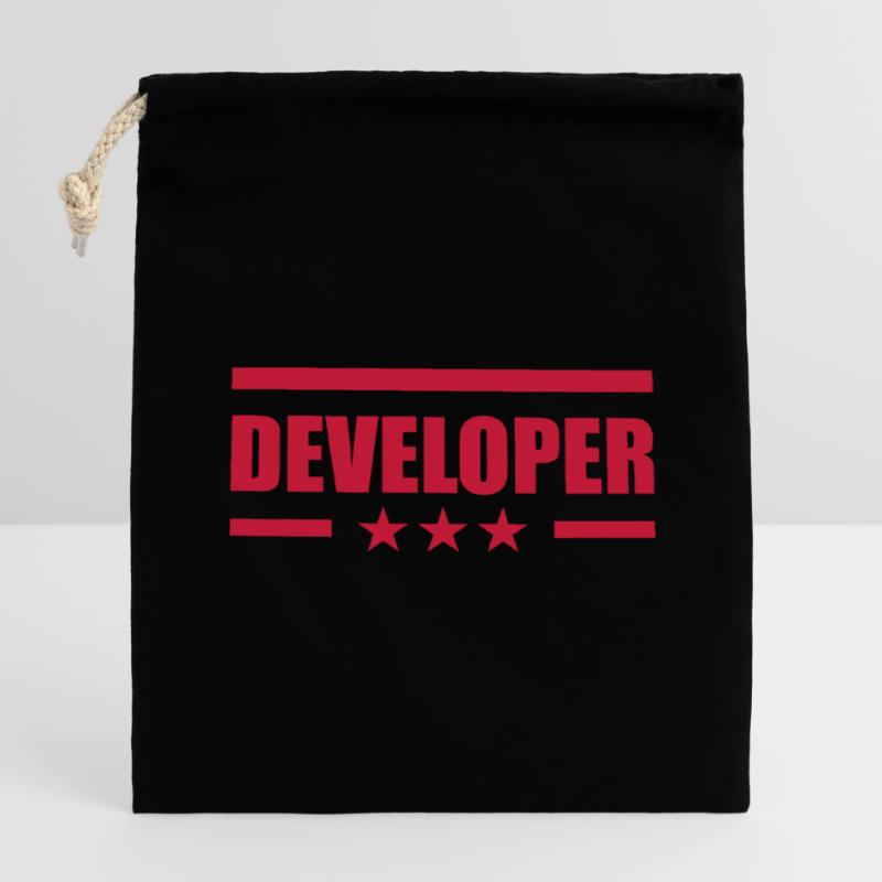 Developer Sac cadeau en coton avec cordon (14 x 20 cm)