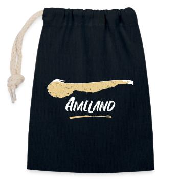 Ameland | Vintage Map Retro - Closable cotton gift bag (14x20cm) - navy - Front