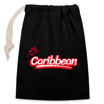 Caribbean en Rouge - Sac cadeau en coton avec cordon (14 x 20 cm) - noir - Devant