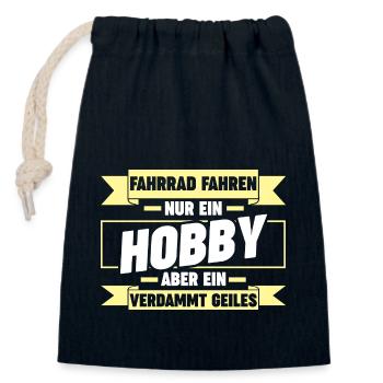 Fahrradfahrer Rad Fahrrad - Verschließbarer Geschenkbeutel aus Baumwolle (14x20cm) - Navy - Vorne