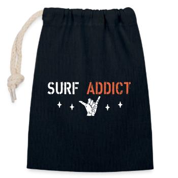 Surf-Süchtiger - Verschließbarer Geschenkbeutel aus Baumwolle (14x20cm) - Navy - Vorne