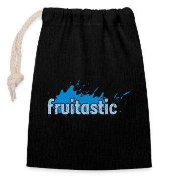 fruitastic claim fresh splash blue - Closable cotton gift bag (14x20cm) - black - Front