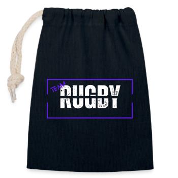Team rugby blue - Closable cotton gift bag (14x20cm) - navy - Front