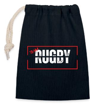 Mannschaft Rugby Rot - Verschließbarer Geschenkbeutel aus Baumwolle (14x20cm) - Navy - Vorne