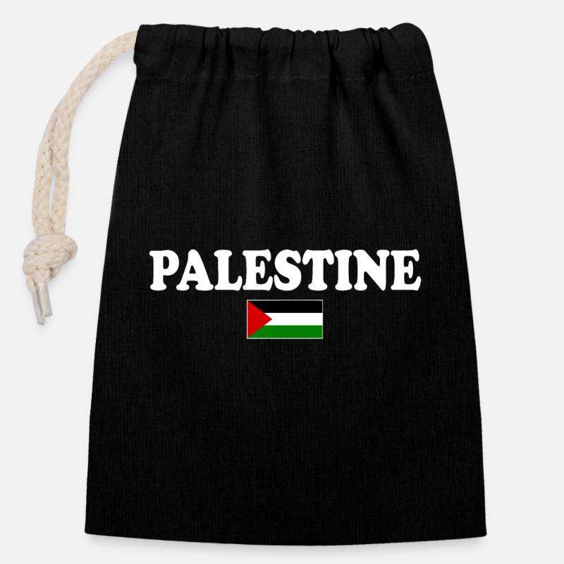palestina - Closable cotton gift bag (14x20cm) - black
