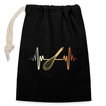 Vintage Hand Mixer - Closable cotton gift bag (14x20cm) - black - Front
