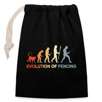 Fechter Evolution - Verschließbarer Geschenkbeutel aus Baumwolle (14x20cm) - Schwarz - Vorne