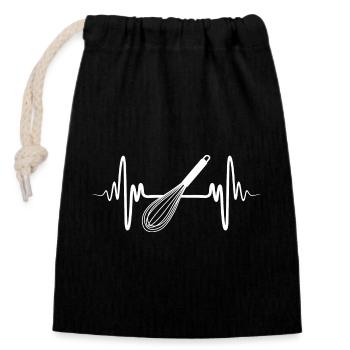 Hand Mixer Drawing - Closable cotton gift bag (14x20cm) - black - Front
