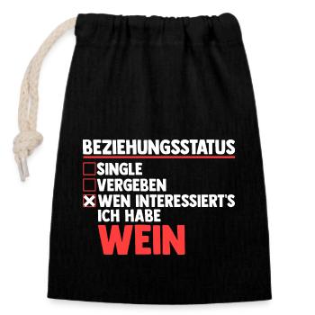 Beziehungsstatus Ich Mit Dir Du Mit Mir Wir Mit We - Verschließbarer Geschenkbeutel aus Baumwolle (14x20cm) - Schwarz - Vorne