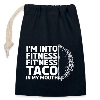 Ich stehe auf Fitness-Fit'ness-Taco in meinem Mund. - Verschließbarer Geschenkbeutel aus Baumwolle (14x20cm) - Navy - Vorne