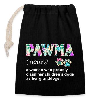 Pawma Substantiv Definition Mama Oma Hundeliebhaber - Verschließbarer Geschenkbeutel aus Baumwolle (14x20cm) - Schwarz - Vorne