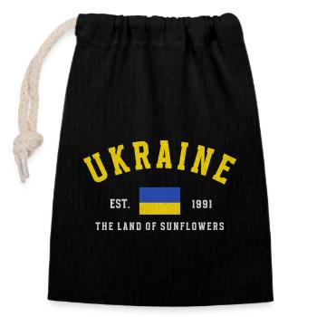 Ukraine Est 1991 - Verschließbarer Geschenkbeutel aus Baumwolle (14x20cm) - Schwarz - Vorne