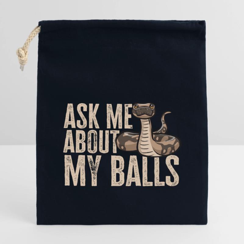 Ball Python Snake King Python Sac cadeau en coton avec cordon (14 x 20 cm)