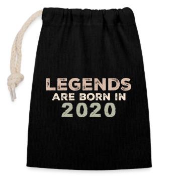 Légendes 2020 Vintage Rétro Anniversaire Original - Sac cadeau en coton avec cordon (14 x 20 cm) - noir - Devant