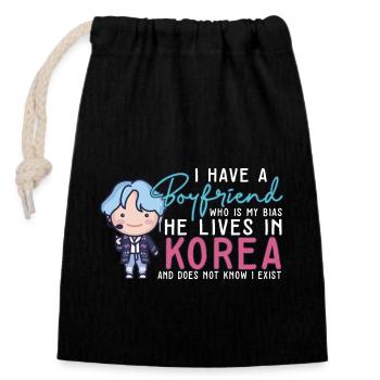 Kpop Idol Fan K Amant de drame J’aime la Corée J’ai un - Sac cadeau en coton avec cordon (14 x 20 cm) - noir - Devant