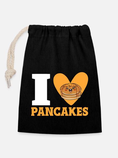 Pancake Breakfast Pancakes - Closable cotton gift bag (14x20cm) - black