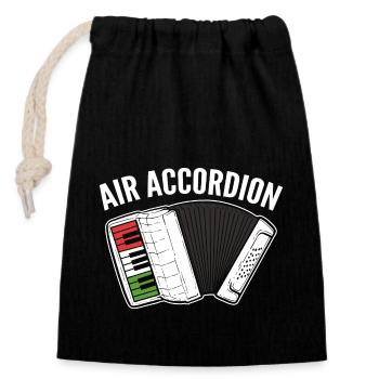 Accordion - Closable cotton gift bag (14x20cm) - black - Front
