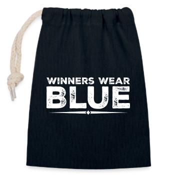 Winners Wear Blue Spirit Wear Team Game Color - Closable cotton gift bag (14x20cm) - navy - Front