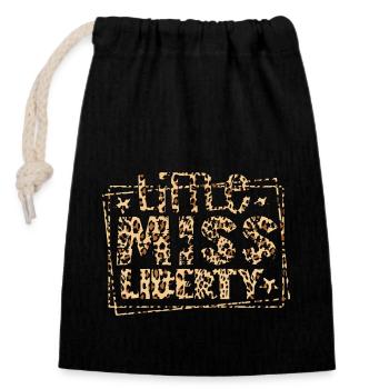 La petite Miss Liberty - Sac cadeau en coton avec cordon (14 x 20 cm) - noir - Devant