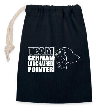 TEAM German Longhaired Pointer Dog Wilsigns - Closable cotton gift bag (14x20cm) - navy - Front