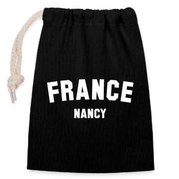NANCY France Frankreich - Verschließbarer Geschenkbeutel aus Baumwolle (14x20cm) - Schwarz - Vorne