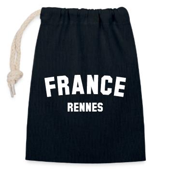 RENNES France - Closable cotton gift bag (14x20cm) - navy - Front
