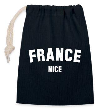 NICE Nizza France Frankreich - Closable cotton gift bag (14x20cm) - navy - Front
