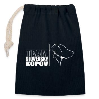 TEAM Slovensky Kopov Hunde Hund Wilsigns - Verschließbarer Geschenkbeutel aus Baumwolle (14x20cm) - Navy - Vorne