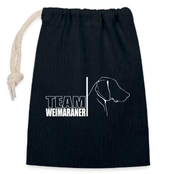 TEAM Weimaraner Hunde Hund Wilsigns - Verschließbarer Geschenkbeutel aus Baumwolle (14x20cm) - Navy - Vorne