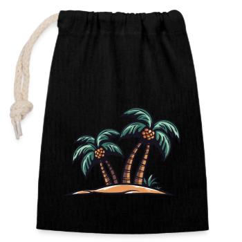 Palm Island - Closable cotton gift bag (14x20cm) - black - Front