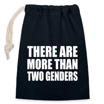 there are more than two genders - Sac cadeau en coton avec cordon (14 x 20 cm) - bleu marine - Devant