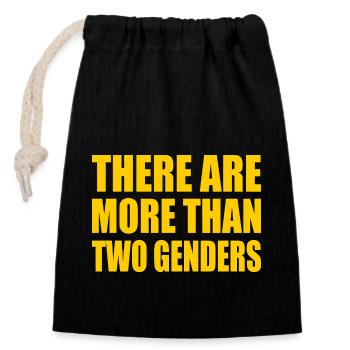 there are more than two genders - Verschließbarer Geschenkbeutel aus Baumwolle (14x20cm) - Schwarz - Vorne