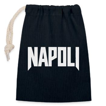 Napoli - Neapel Schriftzug weiß - Verschließbarer Geschenkbeutel aus Baumwolle (14x20cm) - Navy - Vorne