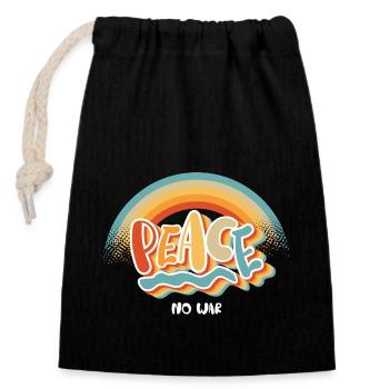 Peace - Closable cotton gift bag (14x20cm) - black - Front