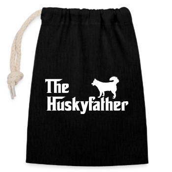 Husky Daddy T-Shirt Design ludique pour la fête des mères - Sac cadeau en coton avec cordon (14 x 20 cm) - noir - Devant