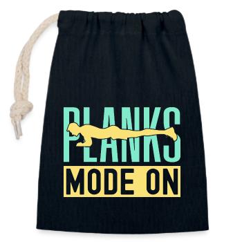 Mode de planches de fanatiques de fitness sur la salle de gymnastique suédoise - Sac cadeau en coton avec cordon (14 x 20 cm) - bleu marine - Devant