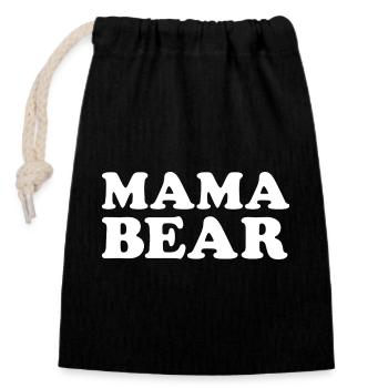 MAMA BEAR – Retro Statement - Verschließbarer Geschenkbeutel aus Baumwolle (14x20cm) - Schwarz - Vorne