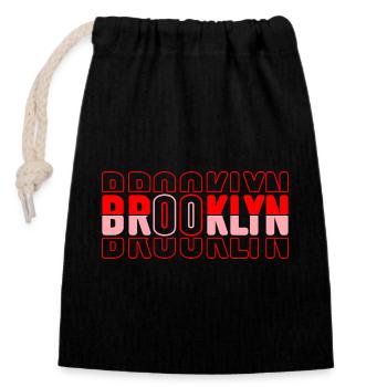 Brooklyn Neon Block Muster - Verschließbarer Geschenkbeutel aus Baumwolle (14x20cm) - Schwarz - Vorne