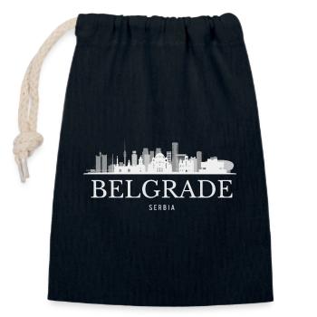 Belgrader Skyline, Belgrad, Serbien - Verschließbarer Geschenkbeutel aus Baumwolle (14x20cm) - Navy - Vorne
