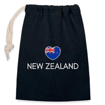 Cœur avec drapeau néo-zélandais - Sac cadeau en coton avec cordon (14 x 20 cm) - bleu marine - Devant