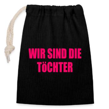 We are the daughters - Closable cotton gift bag (14x20cm) - black - Front