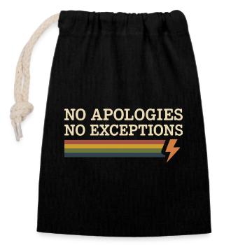 Groovy Pride Retro Égalité Queer Histoire - Sac cadeau en coton avec cordon (14 x 20 cm) - noir - Devant