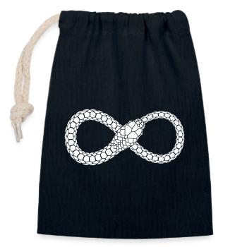Unendliche Schlangenschleife - Verschließbarer Geschenkbeutel aus Baumwolle (14x20cm) - Navy - Vorne