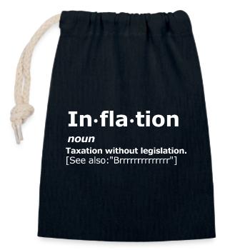 Définition de l’inflation libertarienne. - Sac cadeau en coton avec cordon (14 x 20 cm) - bleu marine - Devant
