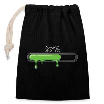 Slime, barre de progression 67 - Sac cadeau en coton avec cordon (14 x 20 cm) - noir - Devant