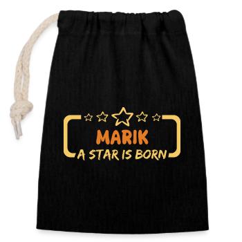 Hero Marik - Closable cotton gift bag (14x20cm) - black - Front