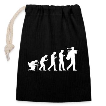 Evolution Golf Lustiges Geschenk für Golfer Männer - Verschließbarer Geschenkbeutel aus Baumwolle (14x20cm) - Schwarz - Vorne