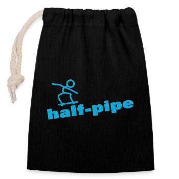 half pipe - Closable cotton gift bag (14x20cm) - black - Front