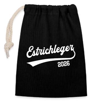 Screed Layer 2026 Apprenticeship Profession Floor Layer - Closable cotton gift bag (14x20cm) - black - Front